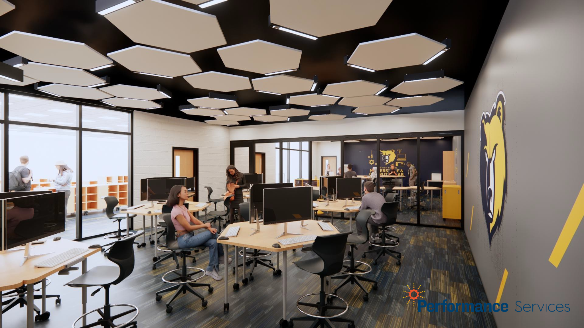 Conceptual interior rendering of the proposed Rifle High School engineering lab